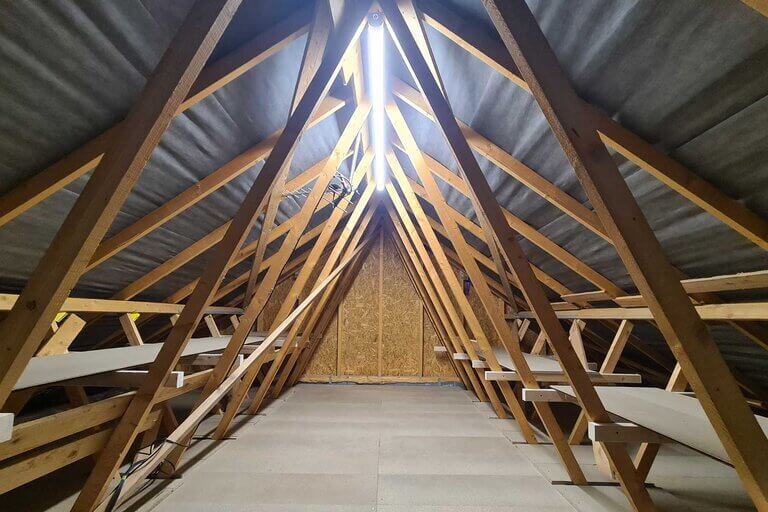 finished loft boarding and attic storage space