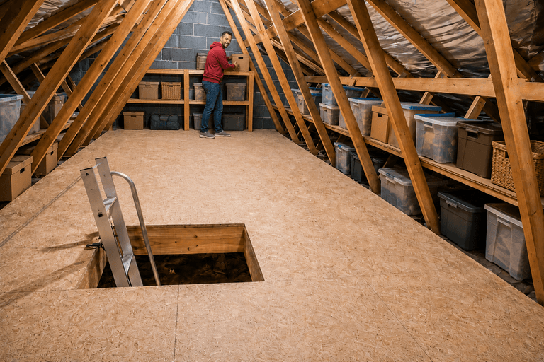 raised loft flooring installation in Belfast attic