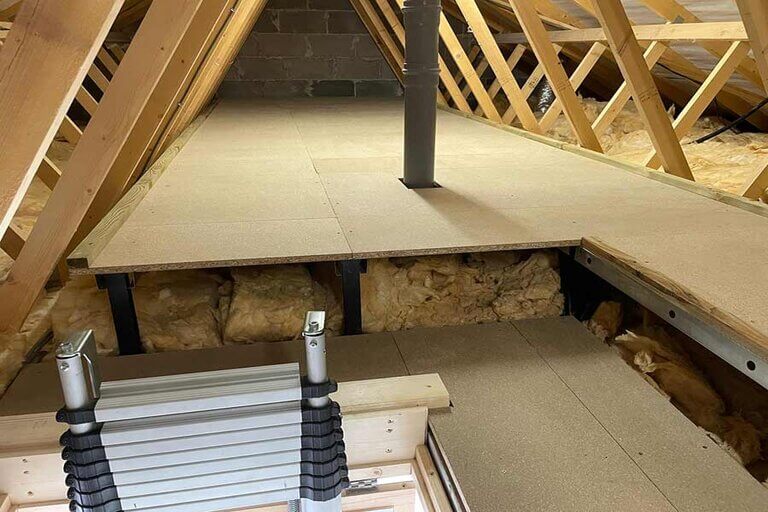 loft flooring with improved attic access
